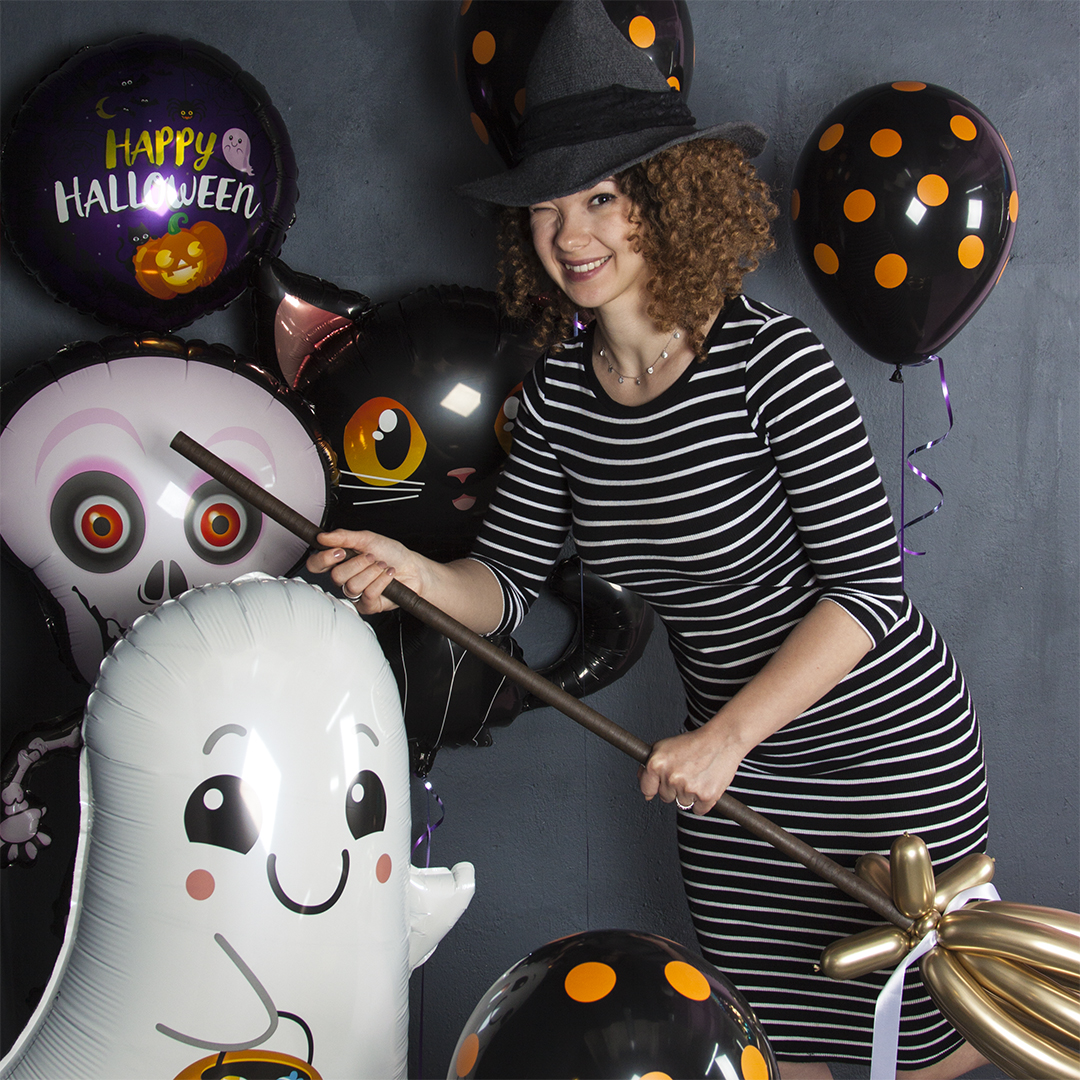 Шар (30''/76 см) Фигура, Привидение на Хэллоуин, 1 шт.