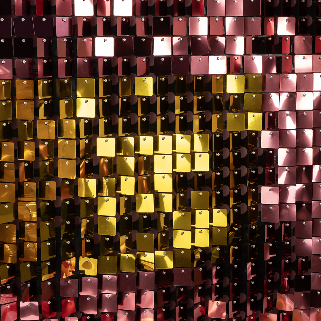 Декоративная панель Пайетки, 30*30 см. Золото, Металлик, 1 шт.