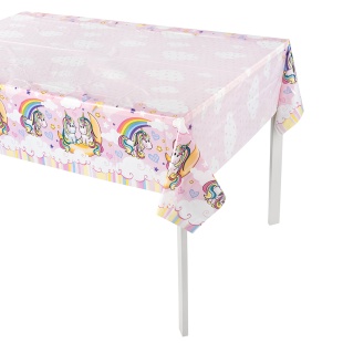 Скатерть одноразовая, Пастила, Нежные единороги, 120*180 см, 1 шт.