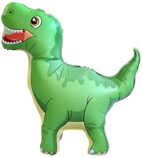Шар (24''/61 см) Фигура 3D, Динозавр Тираннозавр, Зеленый, 1 шт.