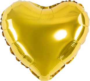 Шар с клапаном (10''/25 см) Мини-сердце, Золото, Металлик, 1 шт.