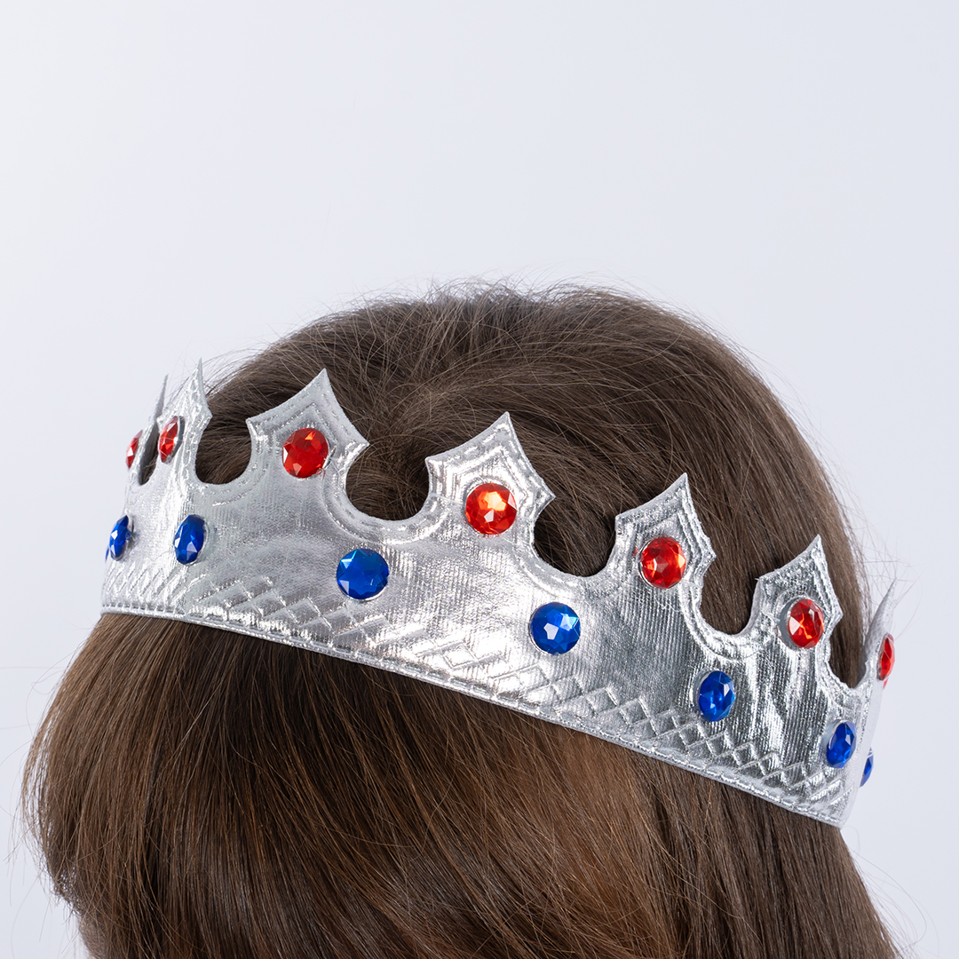 Корона тканевая, Принц, Серебро, 1 шт. 