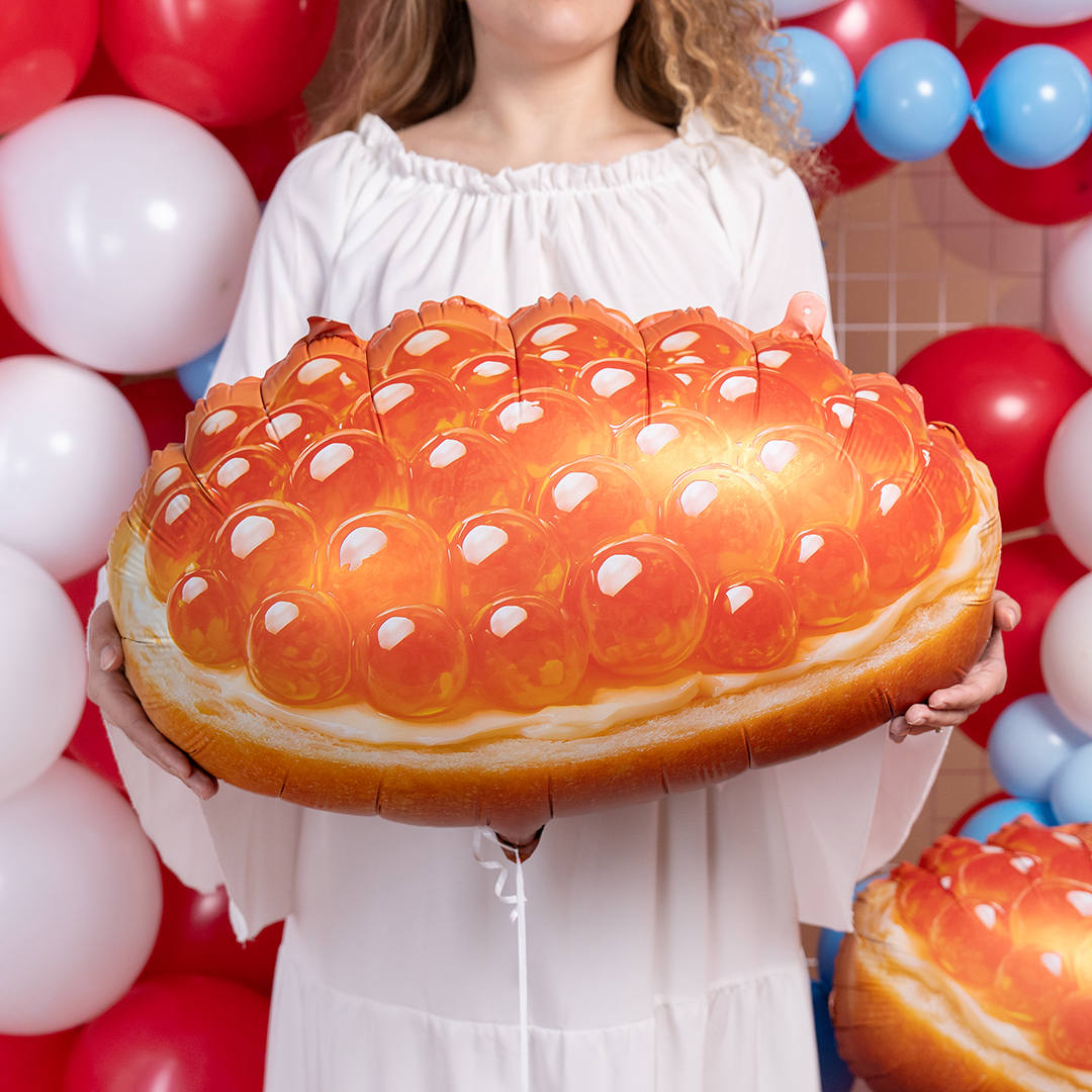 Шар (26''/66 см) Фигура, Бутерброд с икрой, Сатин, 1 шт. в уп.