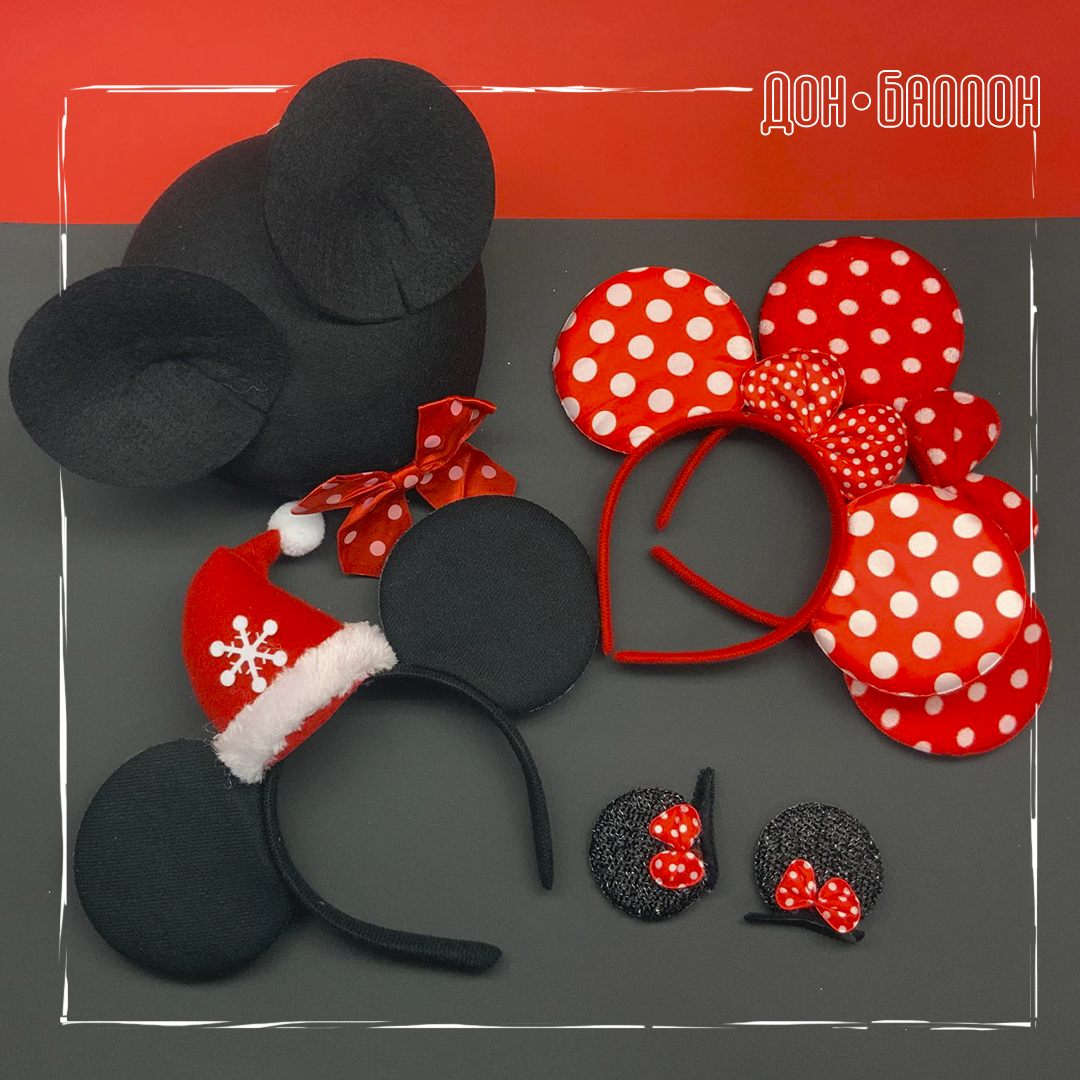 Шляпа, Мышка с бантиком, Черный, 54-56 разм., 1 шт. 