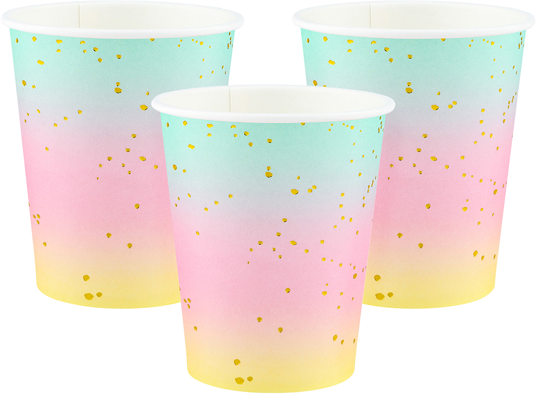 Стаканы (250 мл) Нежная радуга, Металлик, 6 шт.