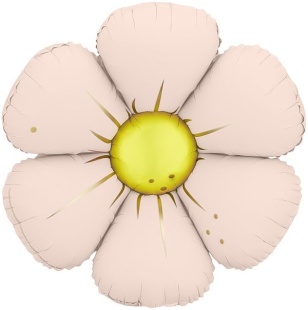 Шар (25''/64 см) Цветок, Ромашка (надув воздухом), Светло-розовый, Сатин, 1 шт. в уп. (цв.этик.)