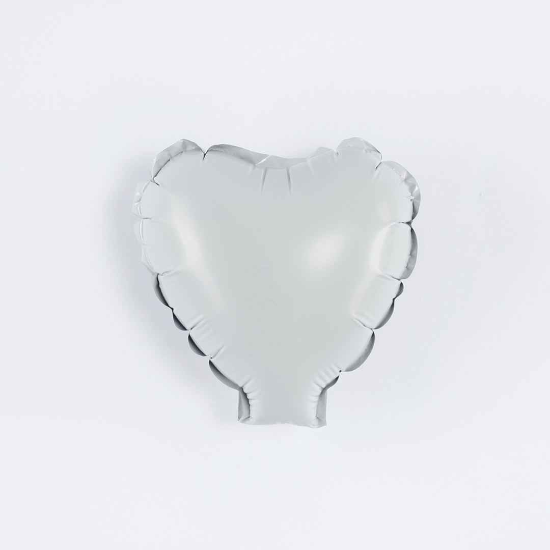 Шар с клапаном (5''/13 см) Микро-сердце, Белый, 1 шт.
