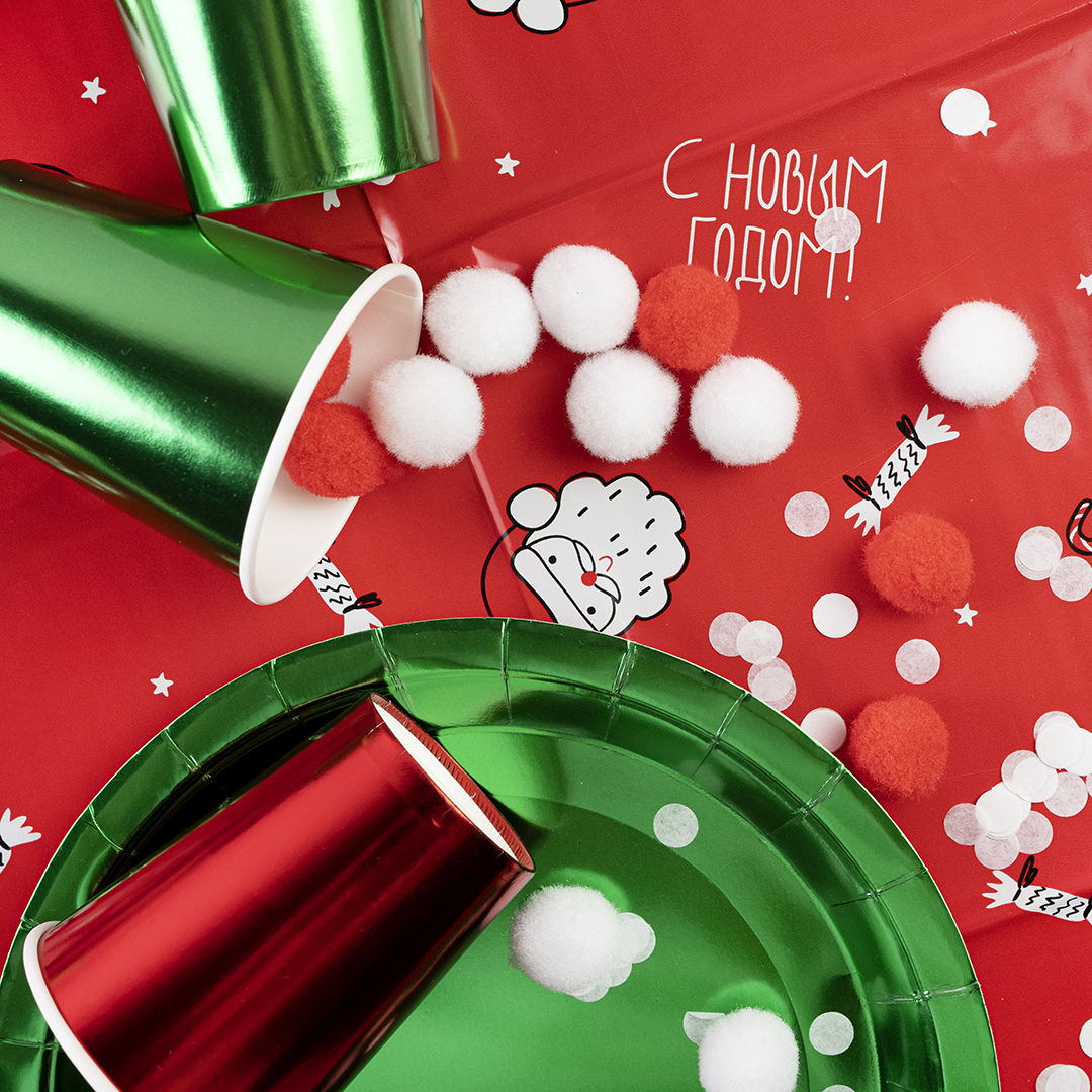 Тарелки (9''/23 см) Зеленый, Металлик, 6 шт.