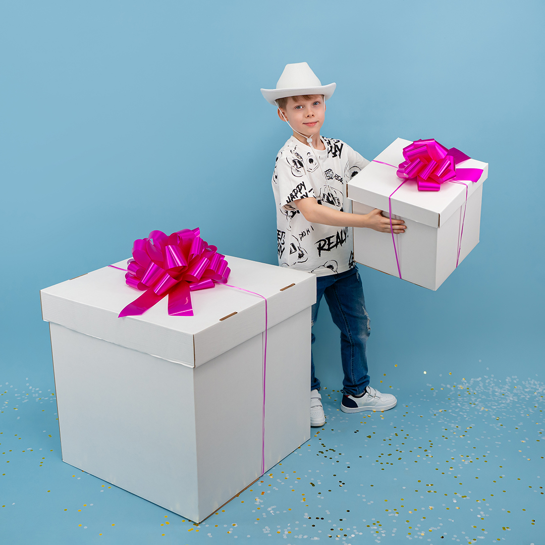 Бант Шар, Фуксия, Лаковый, 21 см, 1 шт. в упак. 