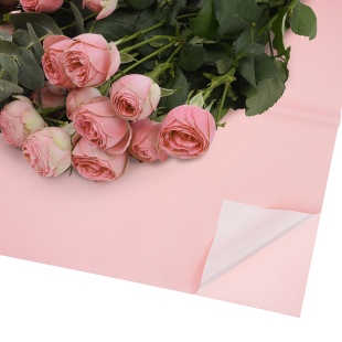 Упаковочная пленка 65мкр (0,58*0,58 м) Двухцветная, Розовый/Белый, Матовый, 20 шт.