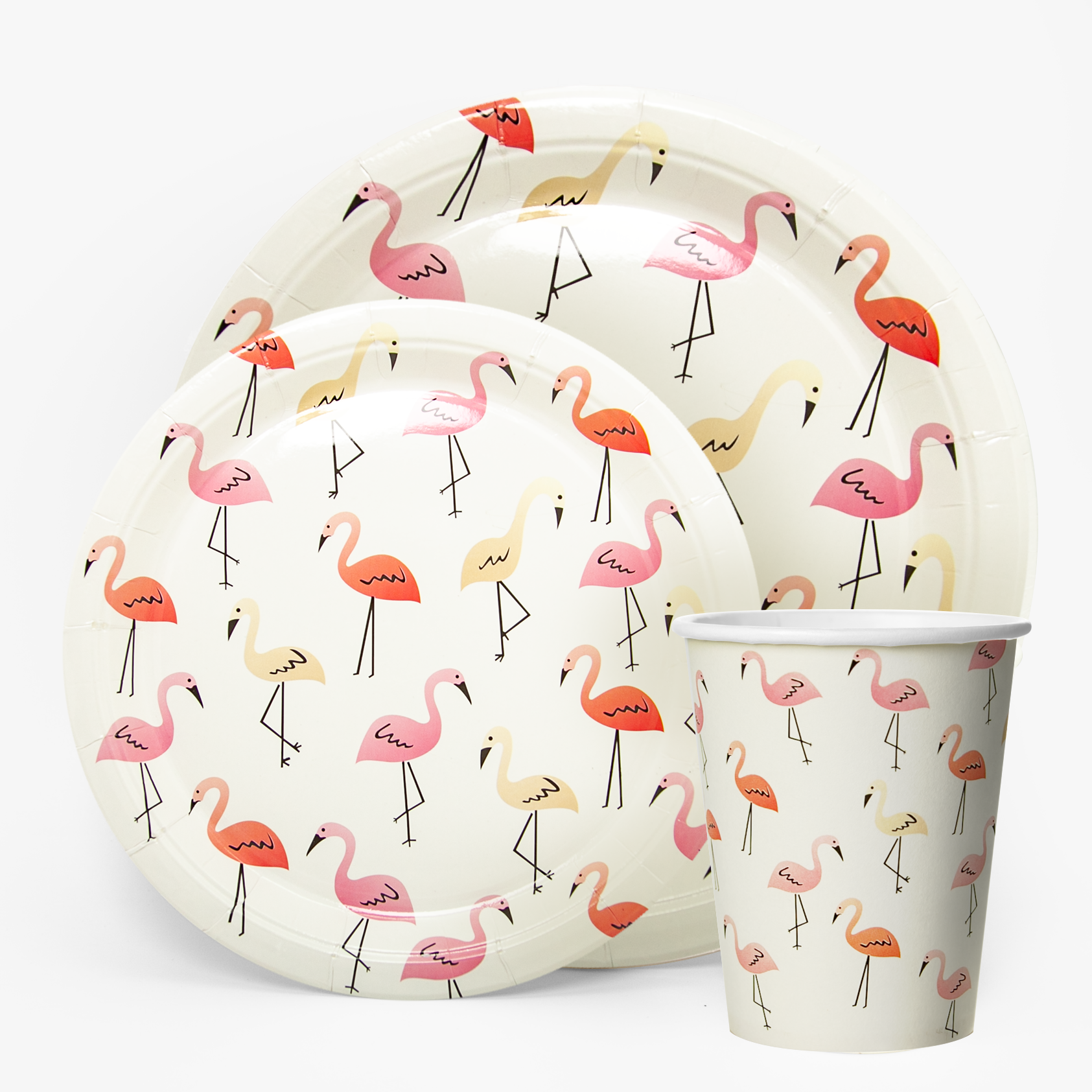 Тарелки (7''/18 см) Фламинго, Белый, 6 шт.