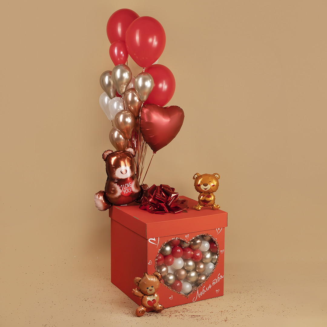 Бант Шар, Красный, Металлик, 36 см, 1 шт. в упак. 