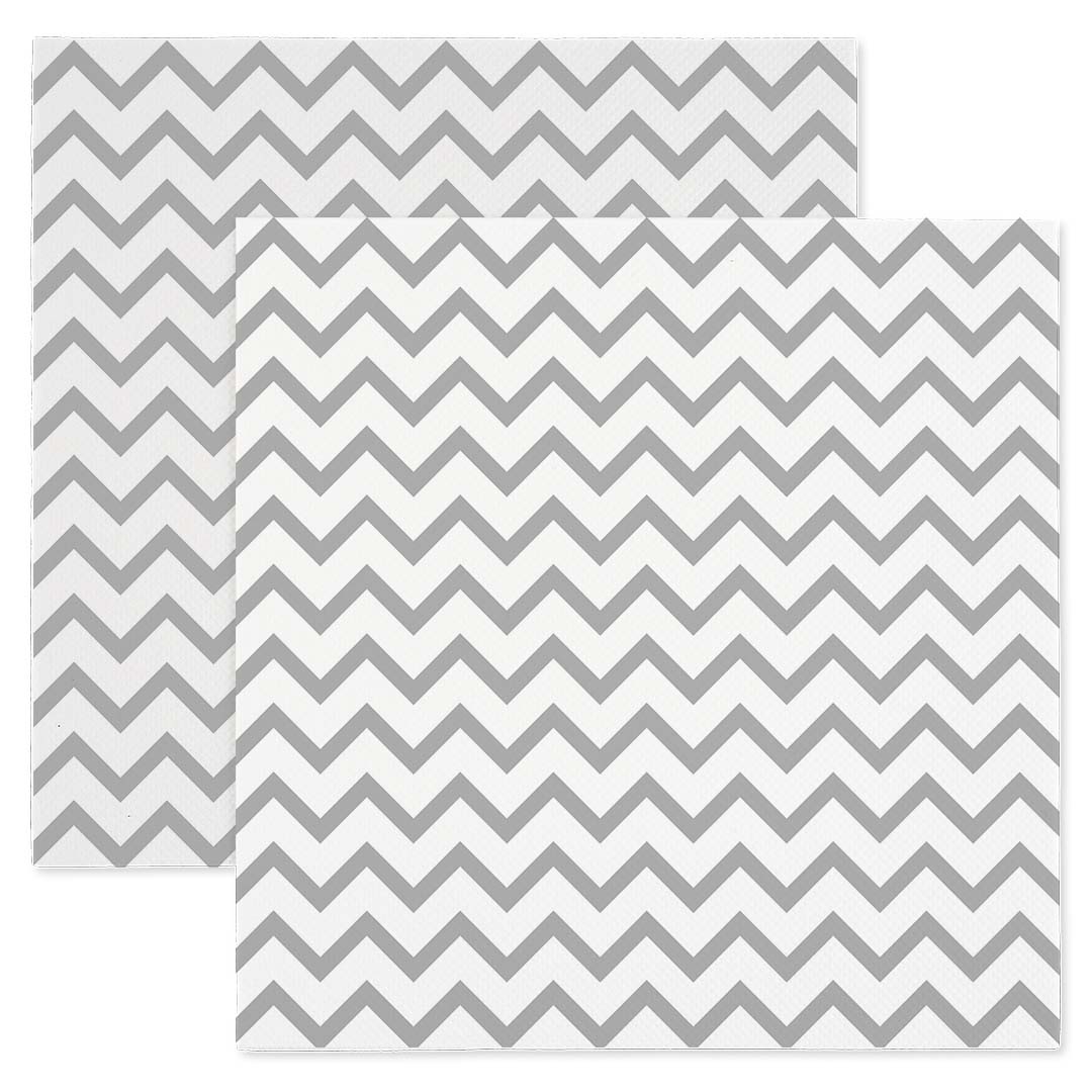 Сервировочные салфетки, Белые зигзаги, Серебро, 33*33 см, 20 шт.