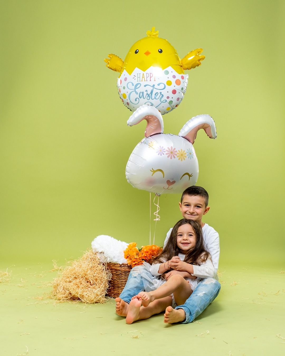 Шар (25''/64 см) Фигура, Цветочный Зайка, 1 шт. в уп.