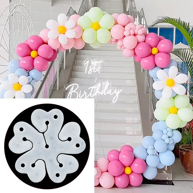 Фиксатор для шаров Цветок, 6,5 см. Прозрачный, 10 шт.