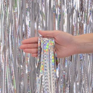 Занавес Дождик Мозаика, Серебро, Голография, 100*200 см, 1 шт.