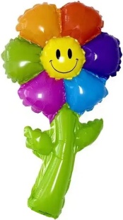 Шар с клапаном (17''/43 см) Мини-цветок, Ромашка, Разноцветный, 5 шт. в уп. (цв.этик.)