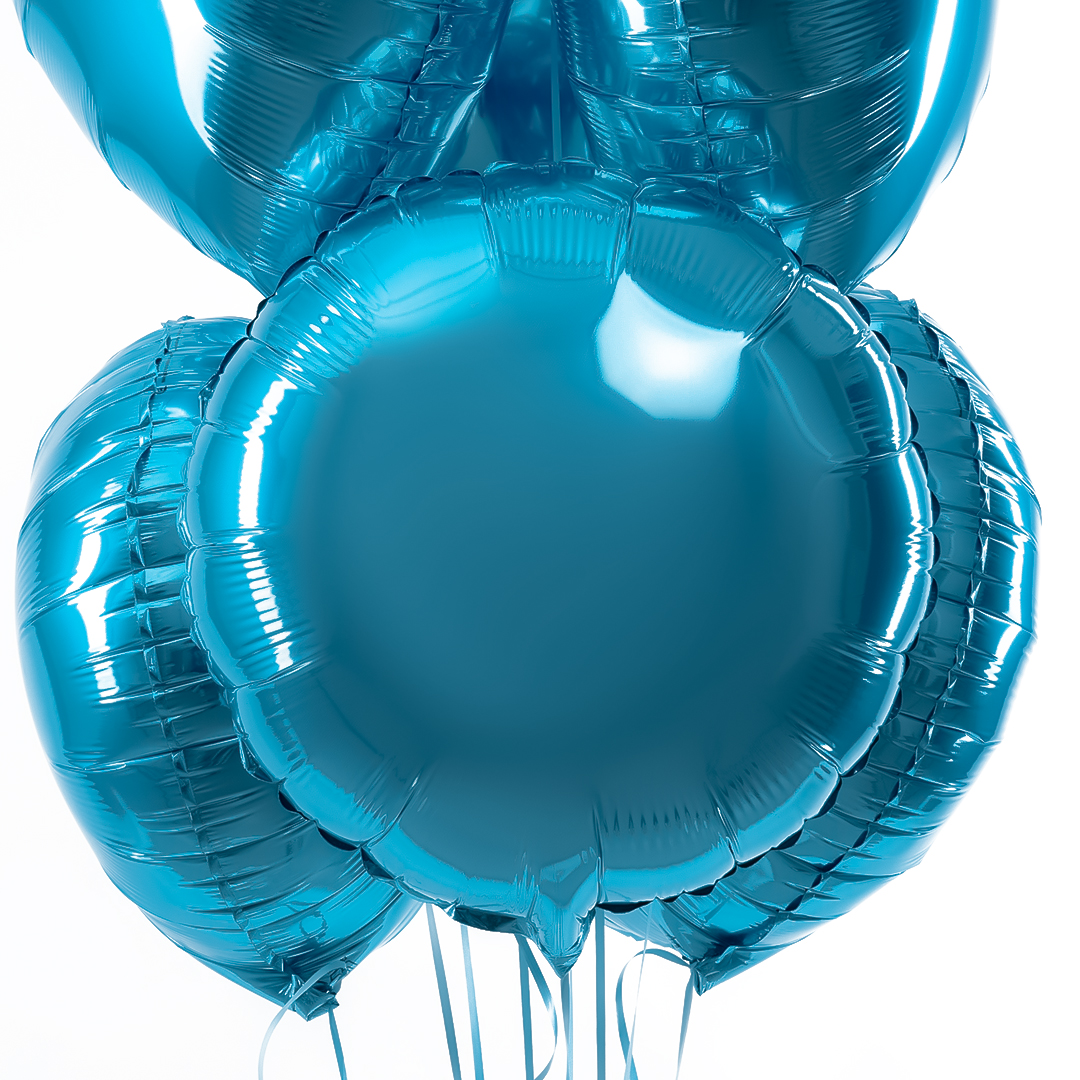 Шар (18''/46 см) Круг, Аквамарин, Сатин, 1 шт.