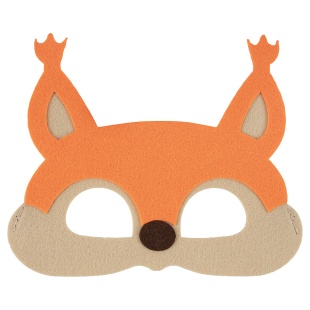 Маска карнавальная, из фетра, Бельчонок, Оранжевый, 18*14,5 см, 1 шт. 