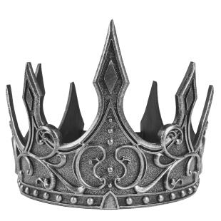 Корона пластиковая, Готика, Серебро, 1 шт. 