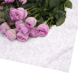 Упаковочная пленка 50мкр (0,58*0,58 м) Кружево, Сиреневый, Матовый, 20 шт.