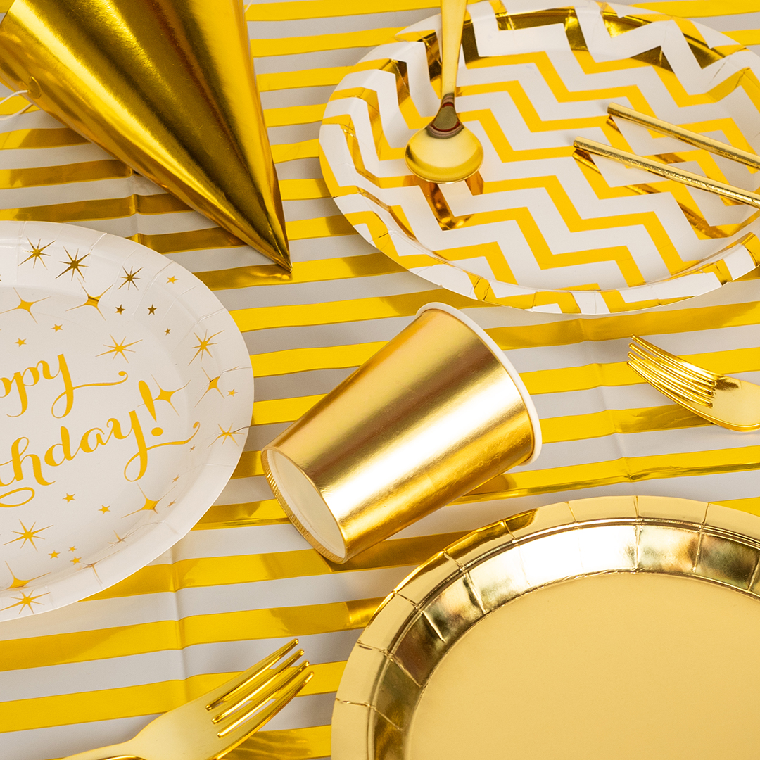 Стаканы (250 мл) Золото, Металлик, 6 шт.