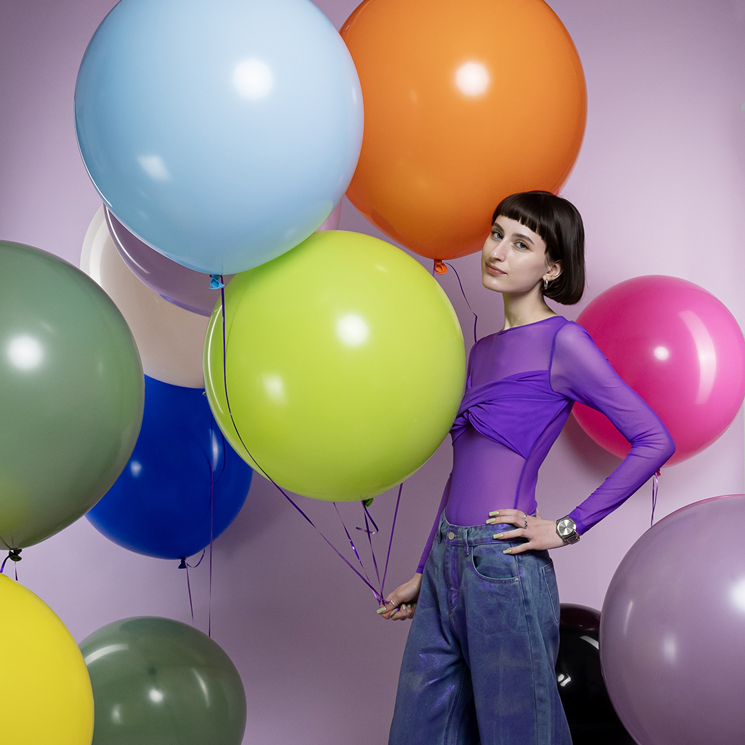 Шар (24''/61 см), Фуше, пастель, 3 шт.