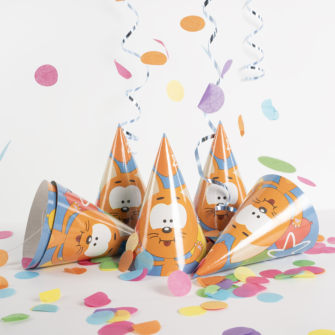 Колпаки, Котенок Котэ, С Днем Рождения!, 6 шт. в упак. 