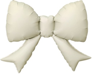 Шар с клапаном (21''/53 см) Фигура, Бант (надув воздухом), Кремовый, Сатин, 5 шт. в уп. (цв.этик.)