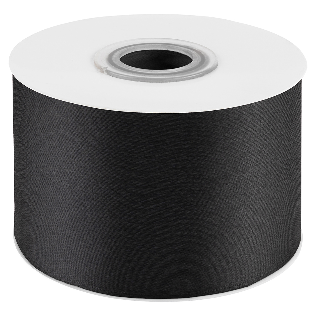 Лента атласная (5 см*22,85 м) Черный, 1 шт.