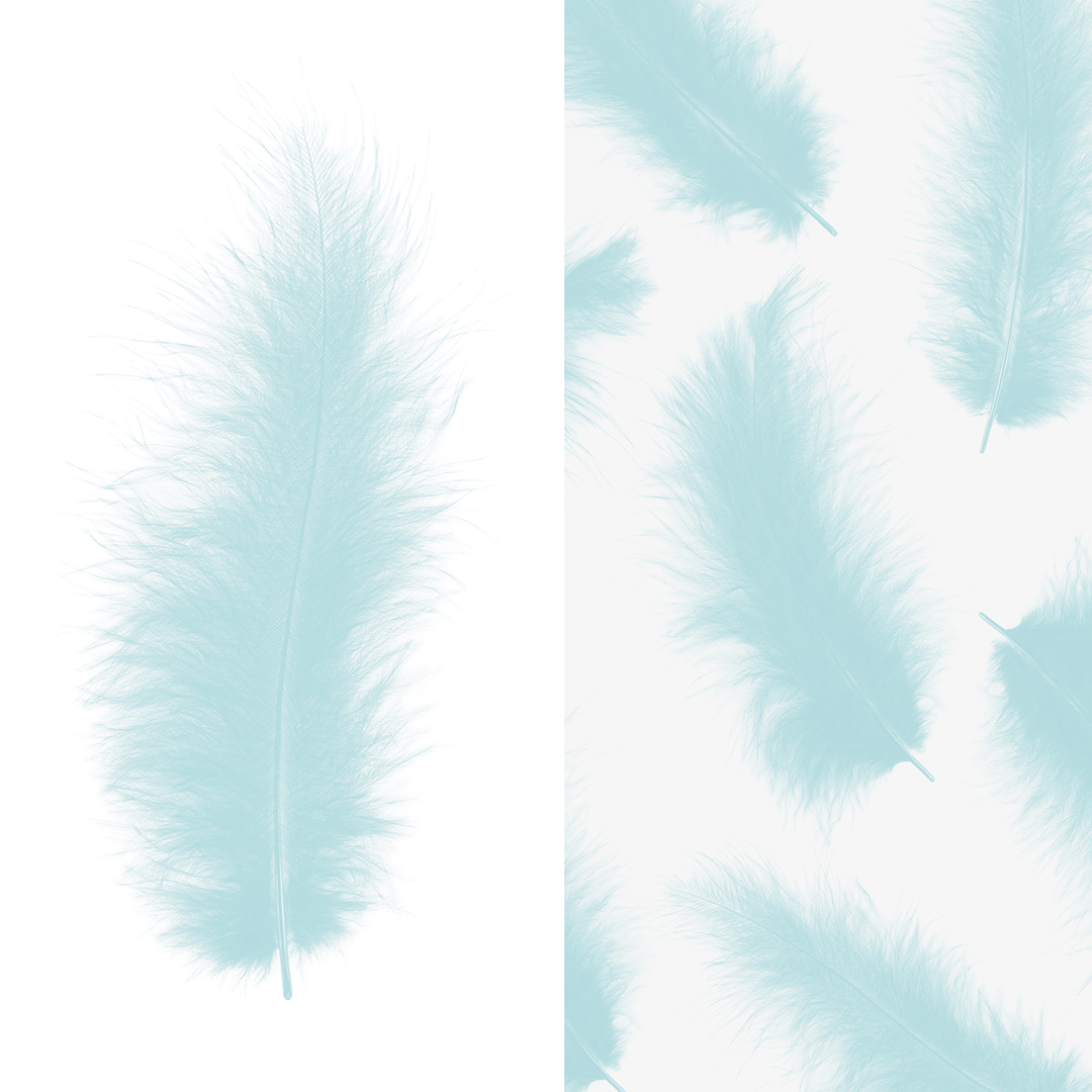 Перья, Премиум, Бирюзовый, 12-15 см, 30 шт.