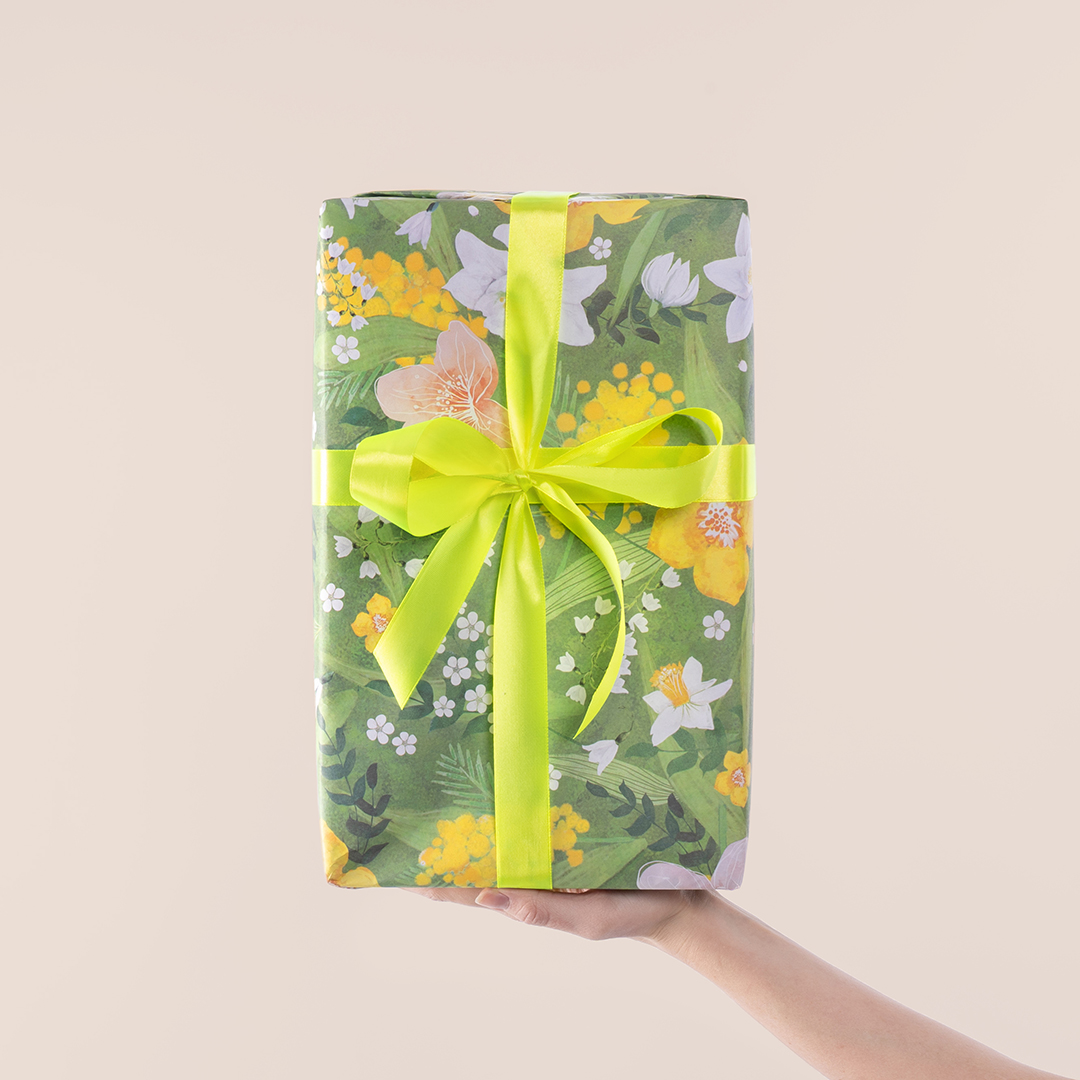Упаковочная бумага 80гр (0,7*1 м) Весенние цветы, 10 шт.