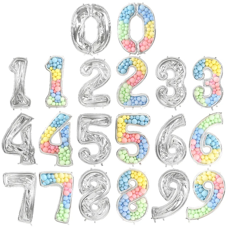 Шар (65''/165 см) Цифра, 0 Каркасная, 1 шт. в уп.