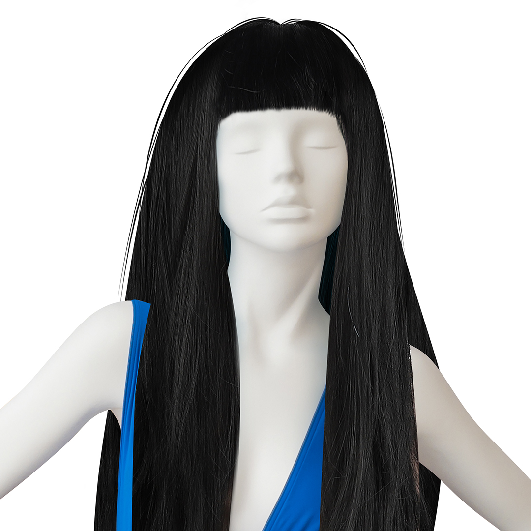 Парик карнавальный, 160 гр, Классик, Черный, 1 шт. в упак. 