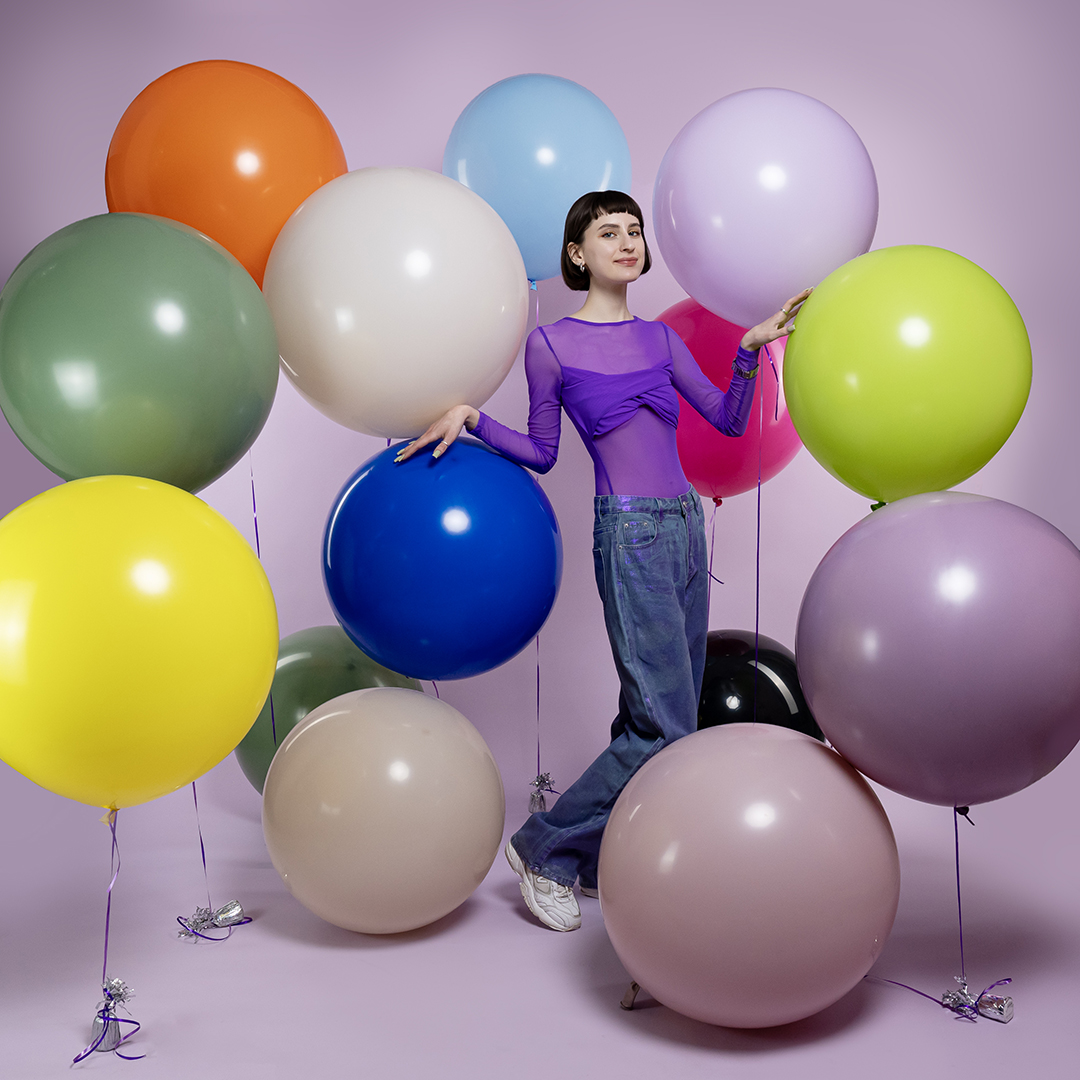 Шар (24''/61 см), Орхидея, пастель ретро, 3 шт.