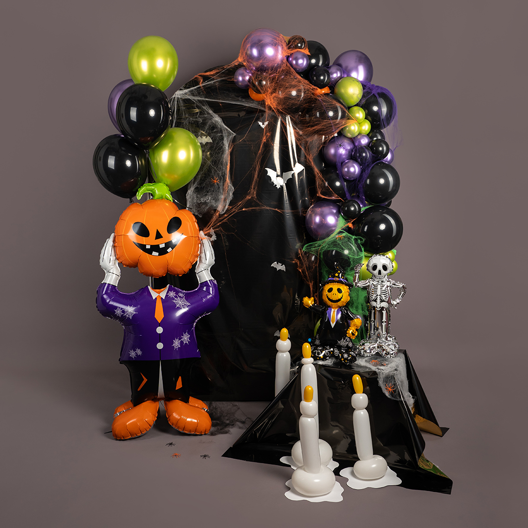 Шар 3D (20''/51 см) Фигура на подставке, Скелет, 1 шт.