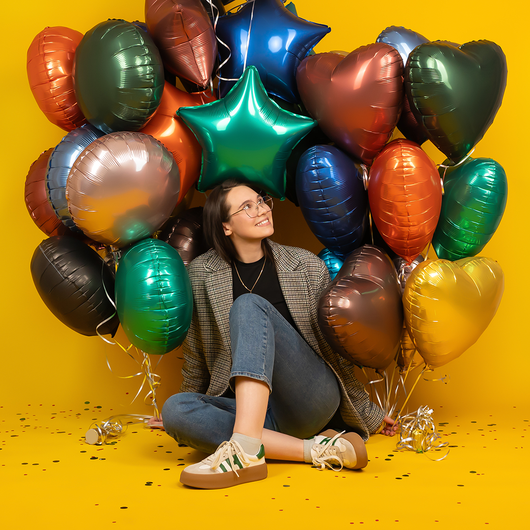 Шар (18''/46 см) Сердце, Грибной, Сатин, 1 шт.