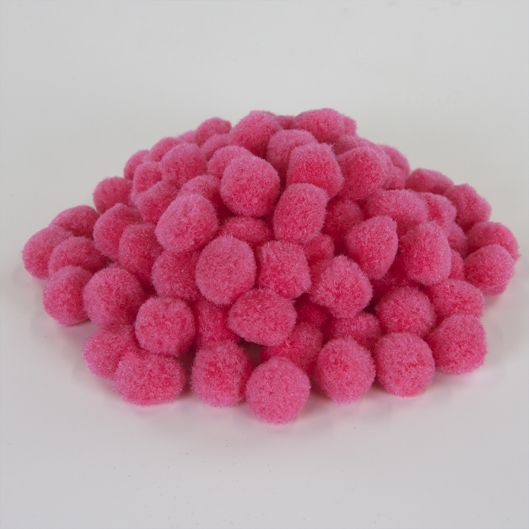 Декоративное украшение Помпончики, 2 см. Фуксия, 100 шт.