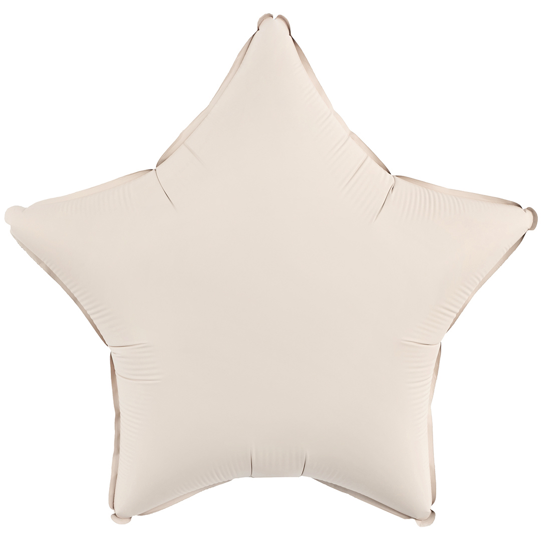 Шар (18''/46 см) Звезда, Кремовый Латте, Матовый, 1 шт.