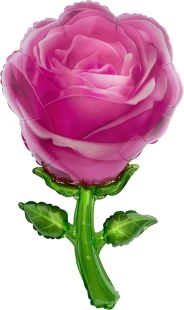 Шар (32''/81 см) Цветок, Роза, Розовый, 1 шт. в уп.