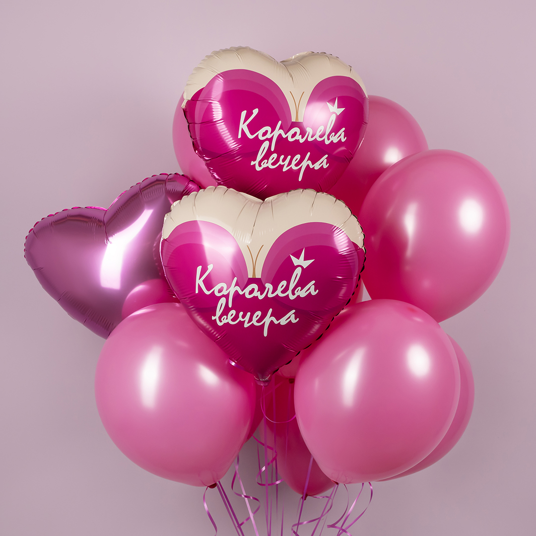 Шар (19''/48 см) Сердце, Розовый пион, 1 шт.