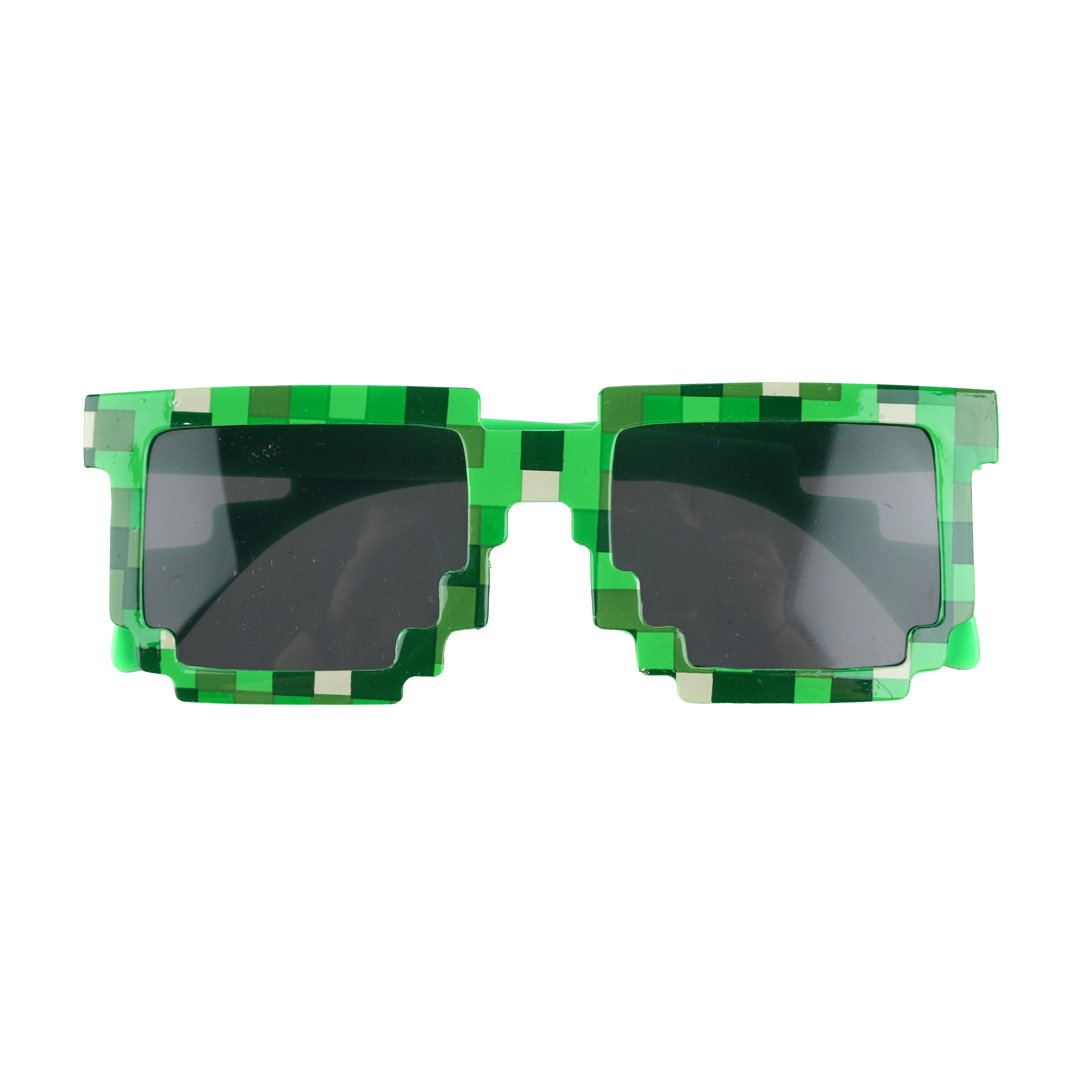 Карнавальные очки, Пиксели, Зеленый, 1 шт. 