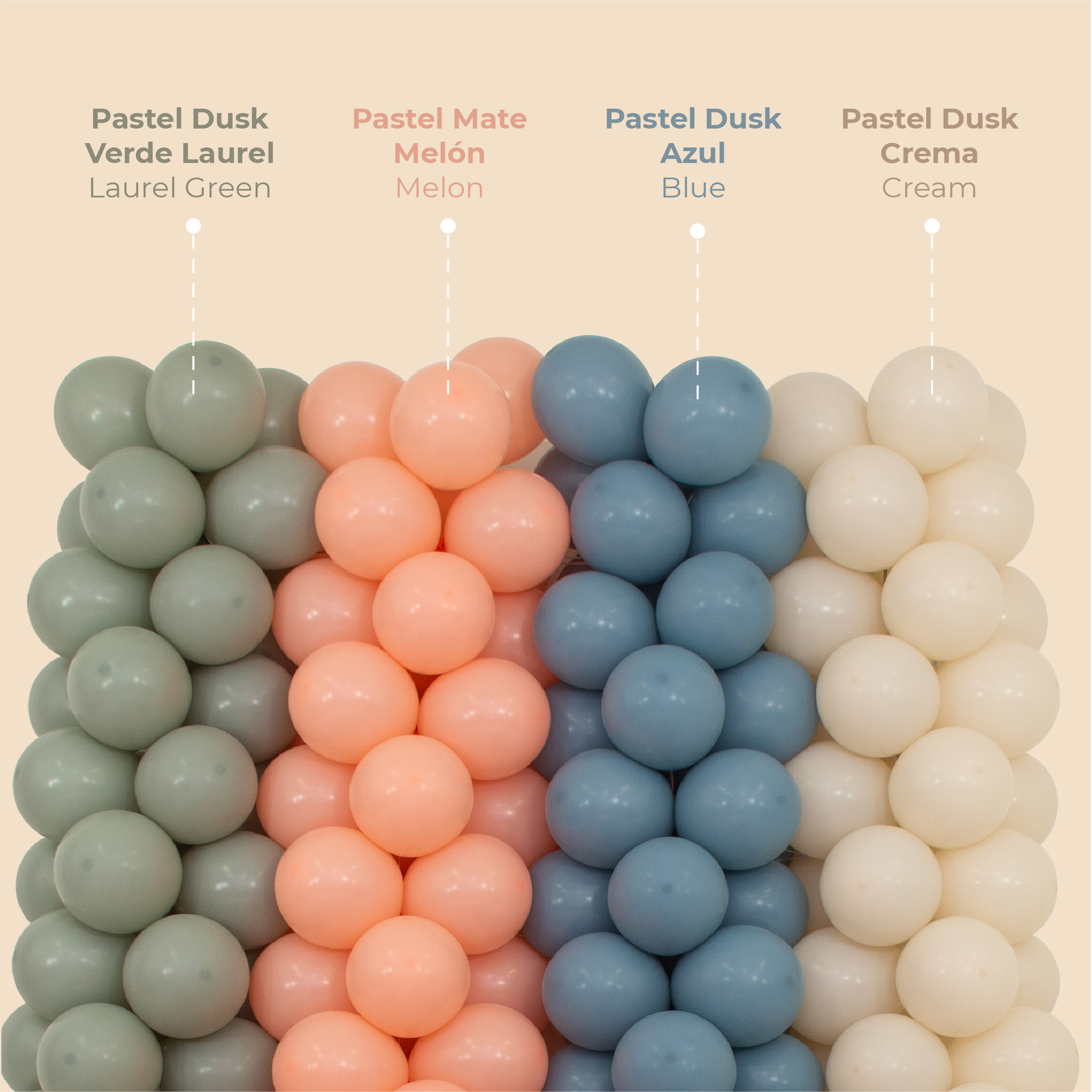 Шар (24''/61 см), Голубой (140), пастель ретро, 3 шт.