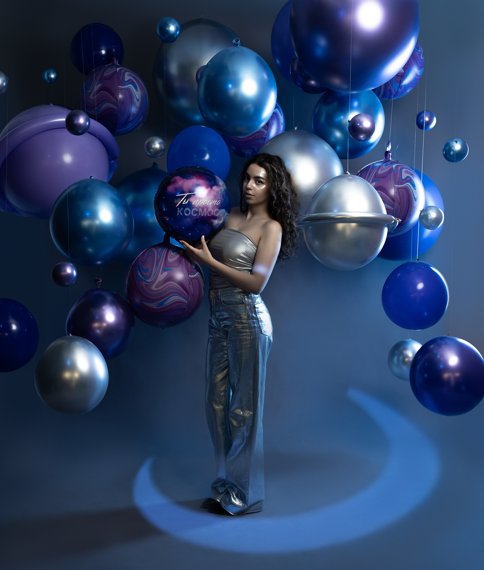 Шар (18''/46 см), Темно-синий, пастель, 10 шт.