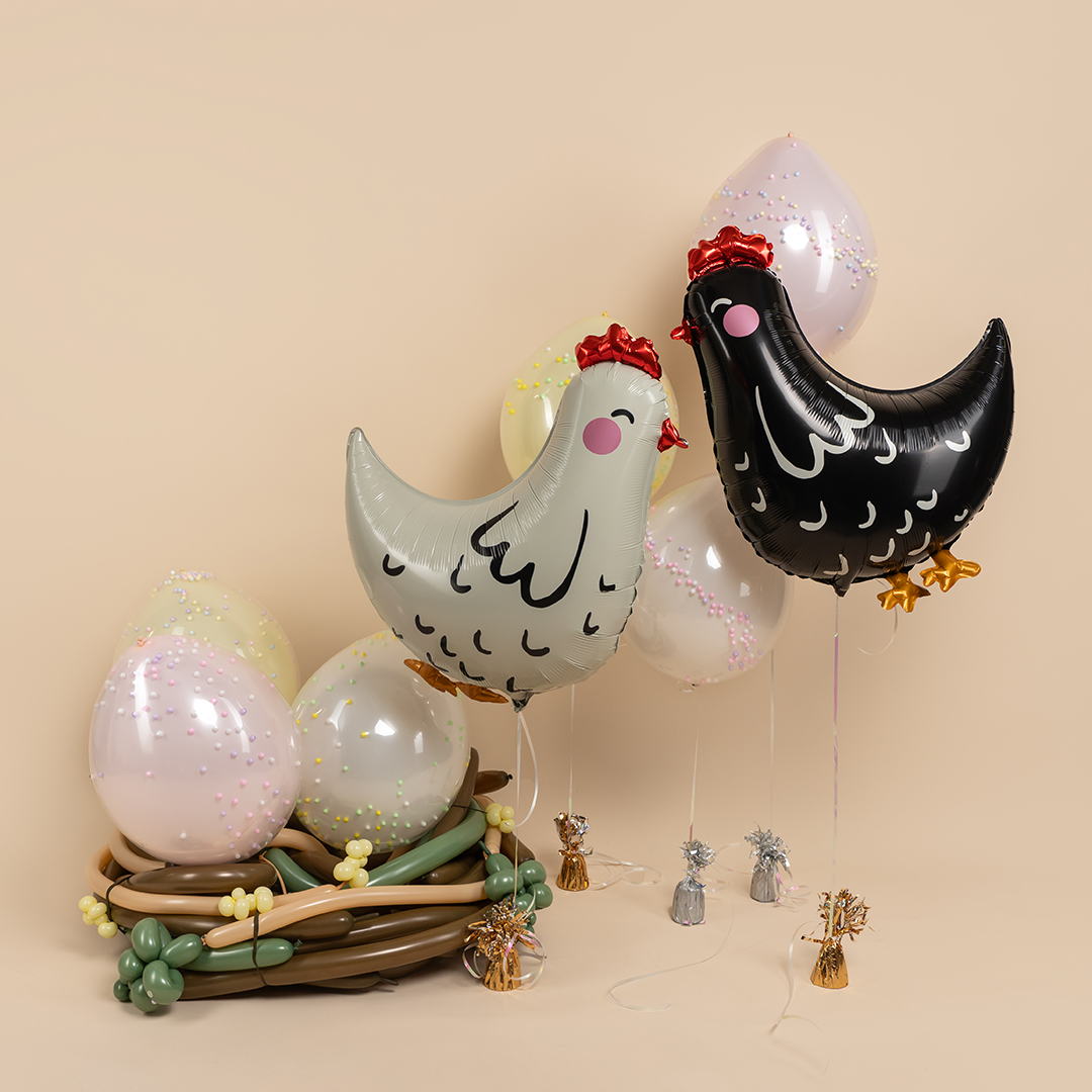 Шар (30''/76 см) Фигура, Курица, Белый, 1 шт. в уп.