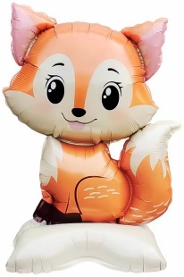 Шар 3D (24''/61 см) Фигура на подставке, Лисенок, 1 шт. в уп.