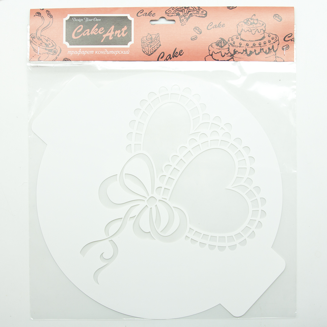 Трафарет, Круг, Воздушные сердца, 24*24 см, 1 шт.