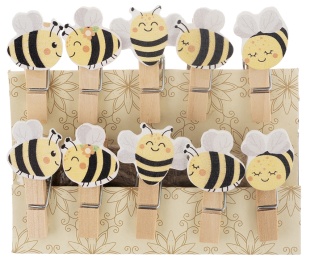 Декоративные прищепки, Пчелки, 3,5 см. Ассорти, 10 шт.