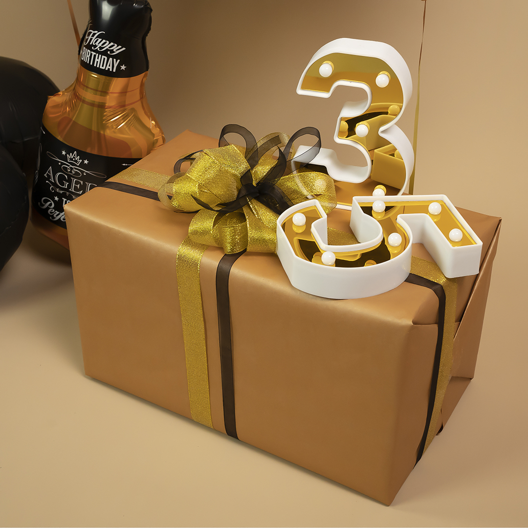 Световая фигура Цифра, 3, 16 см. Золото, 1 шт.