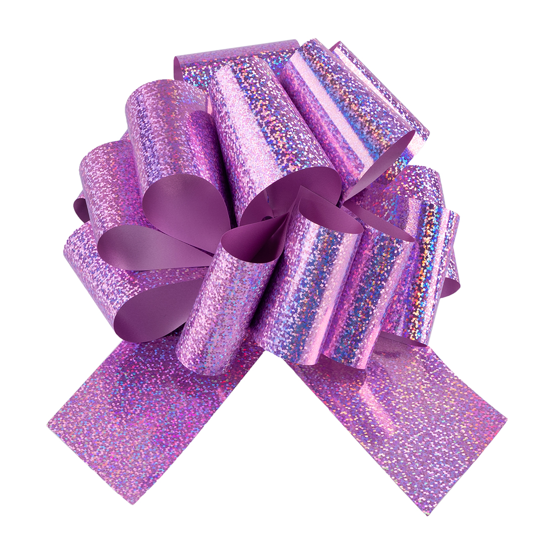Бант Шар, Розовый, Голография, 21 см, 1 шт. в упак. 